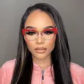 Young - Cat-eye Translucent-Red Glasses for Women