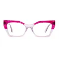 Young - Cat-eye Translucent-Pink Glasses for Women