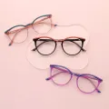 Sora - Round Pueple-blue Glasses for Women