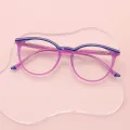 Sora - Round Pueple-blue Glasses for Women