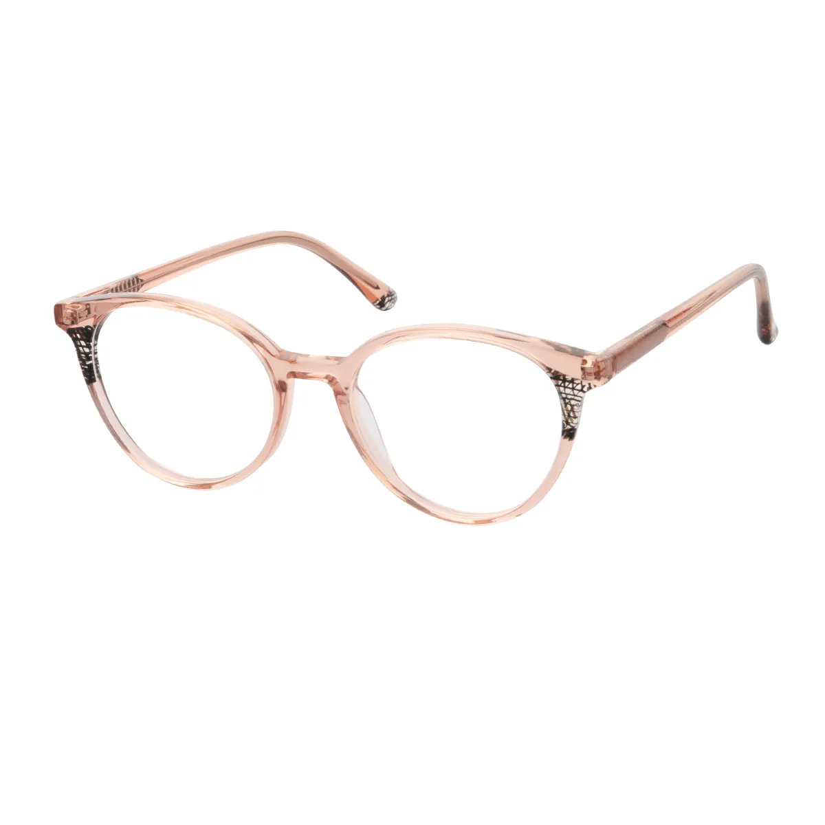 Aemy - Round Brown Glasses for Women - EFE