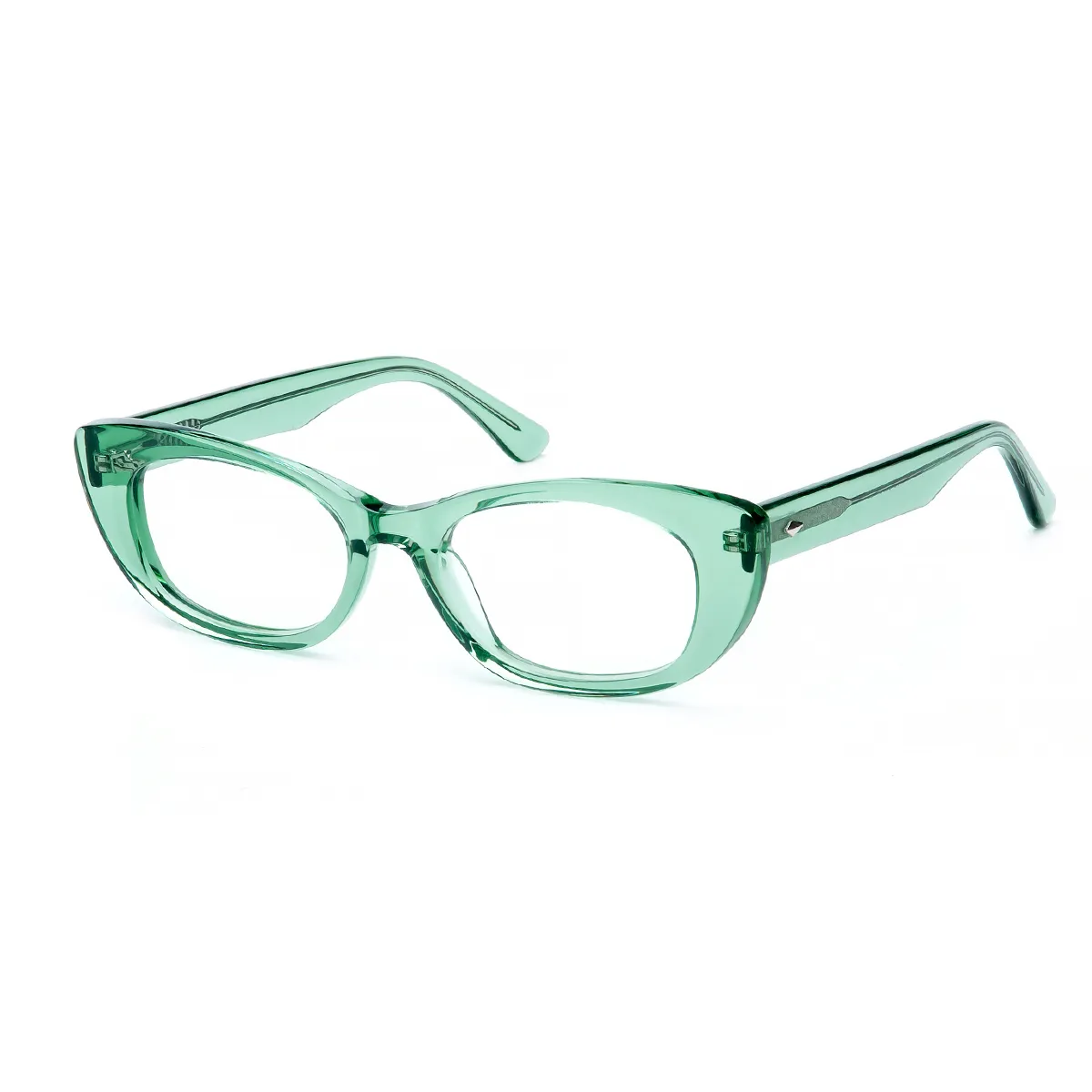 Lily - Cat-eye Translucent Green Glasses for Women - EFE