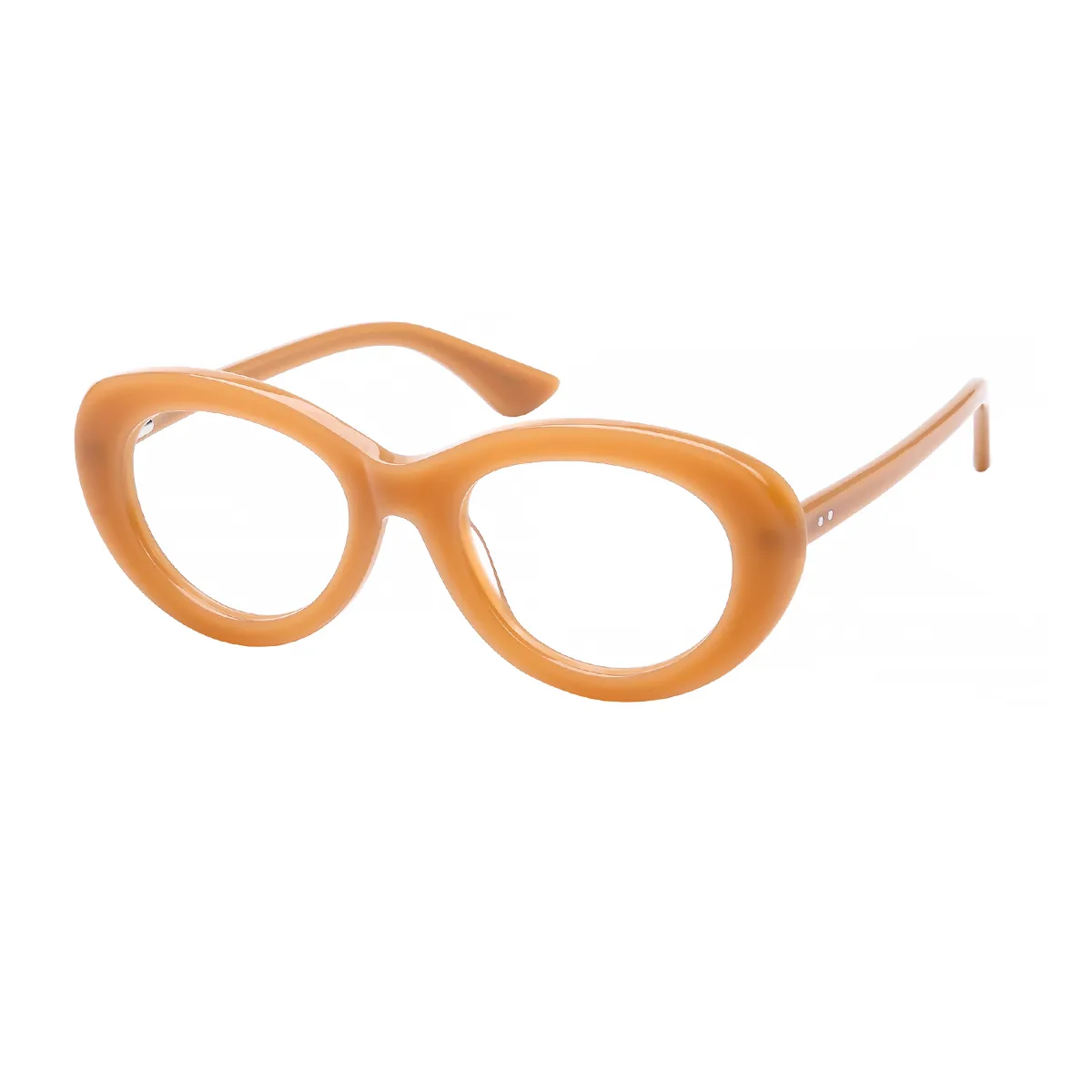 Jossi - Cat-eye Light Brown Glasses for Women - EFE