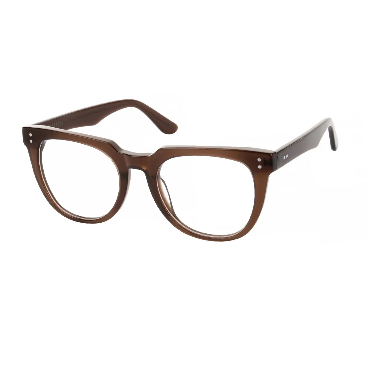 Classic Square Translucent Gray Glasses for Men & Women