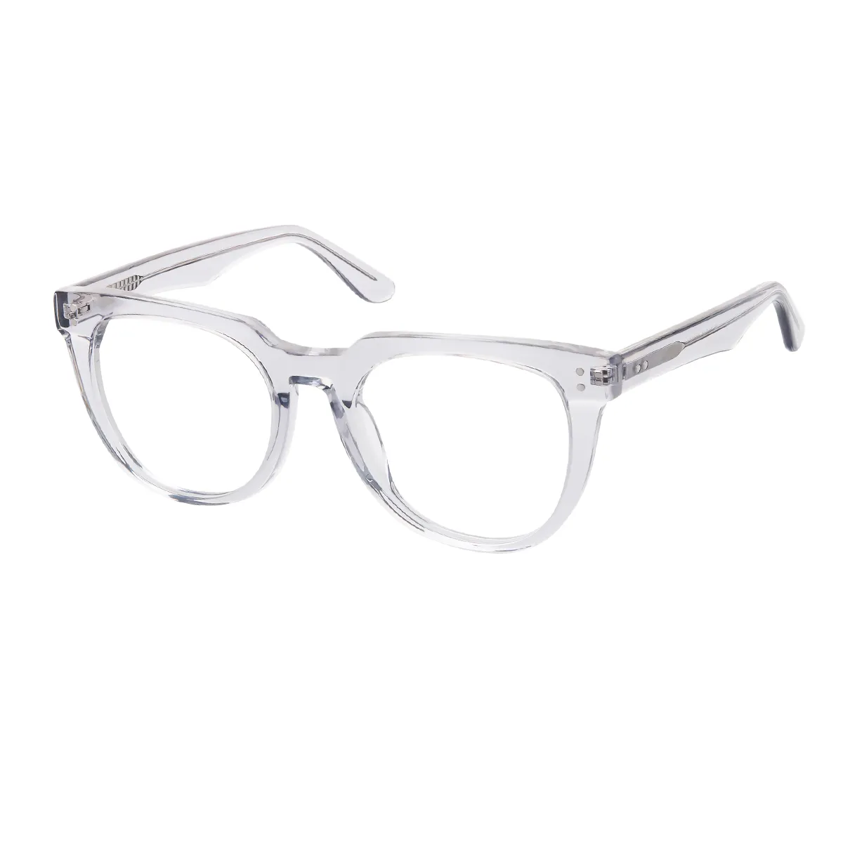 Dara - Square Translucent Gray Glasses for Men & Women