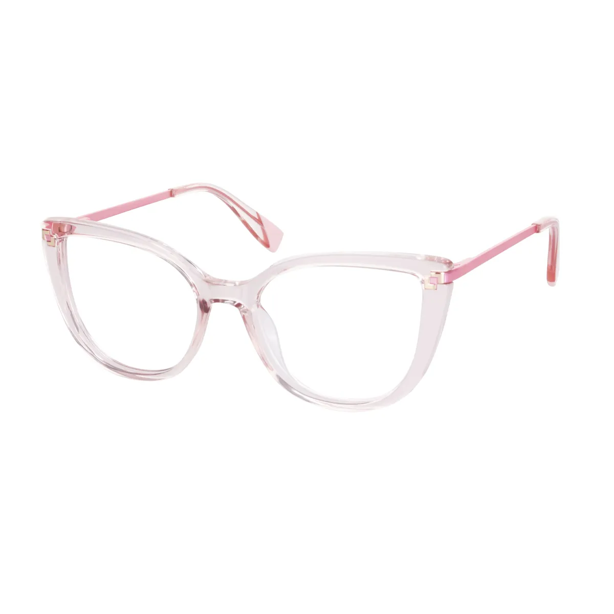 Julian - Cat-eye Pink Translucent Glasses for Women