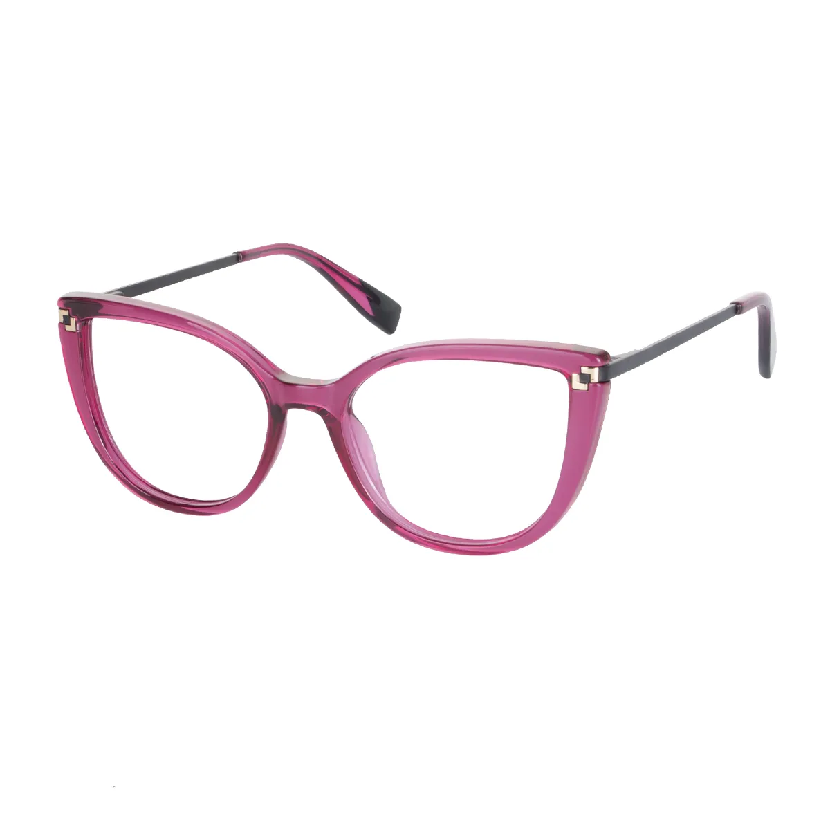 Julian - Cat-eye Dark Pink Glasses for Women