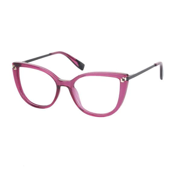 cat-eye dark-pink eyeglasses