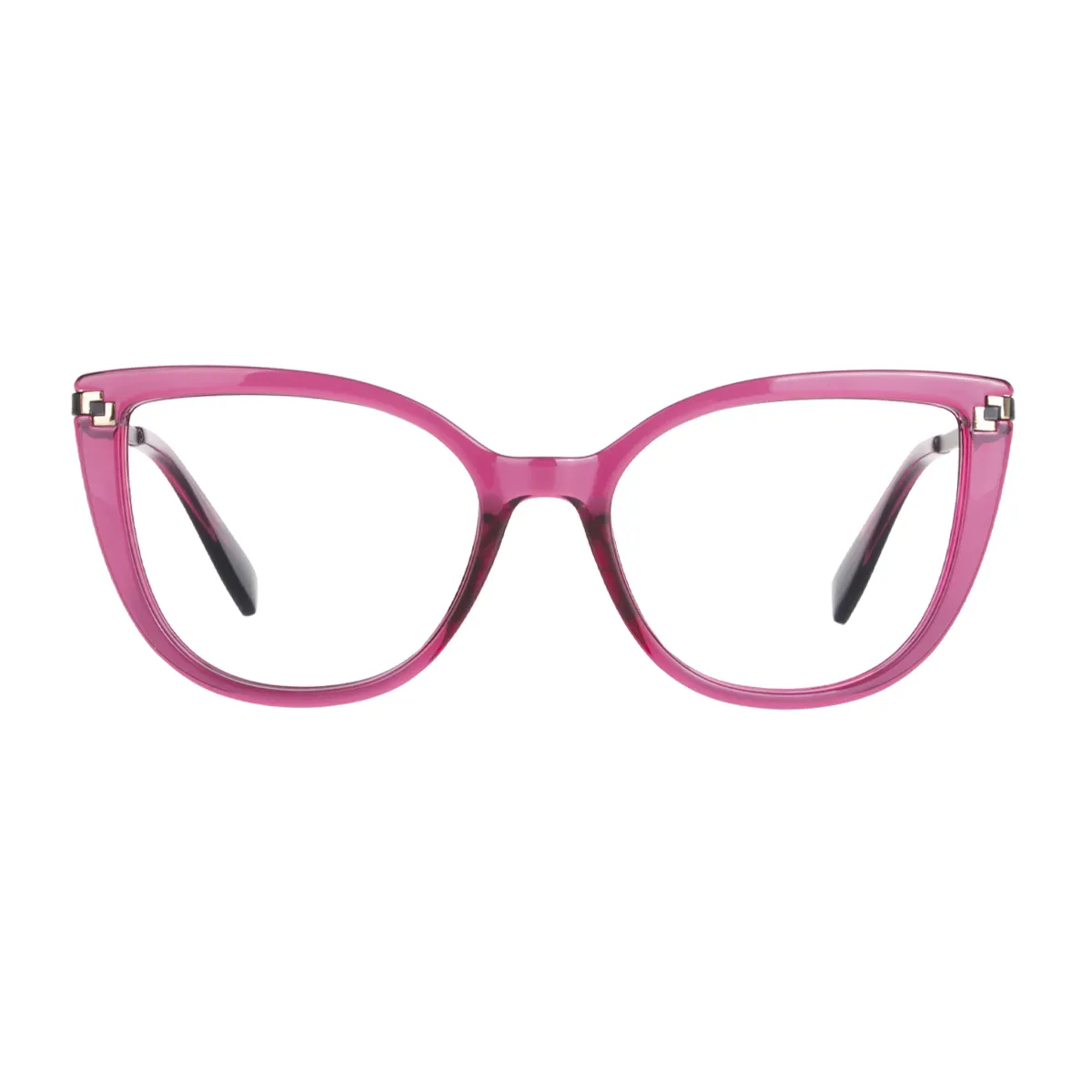 Julian - Cat-Eye Dark-Pink Glasses for Women