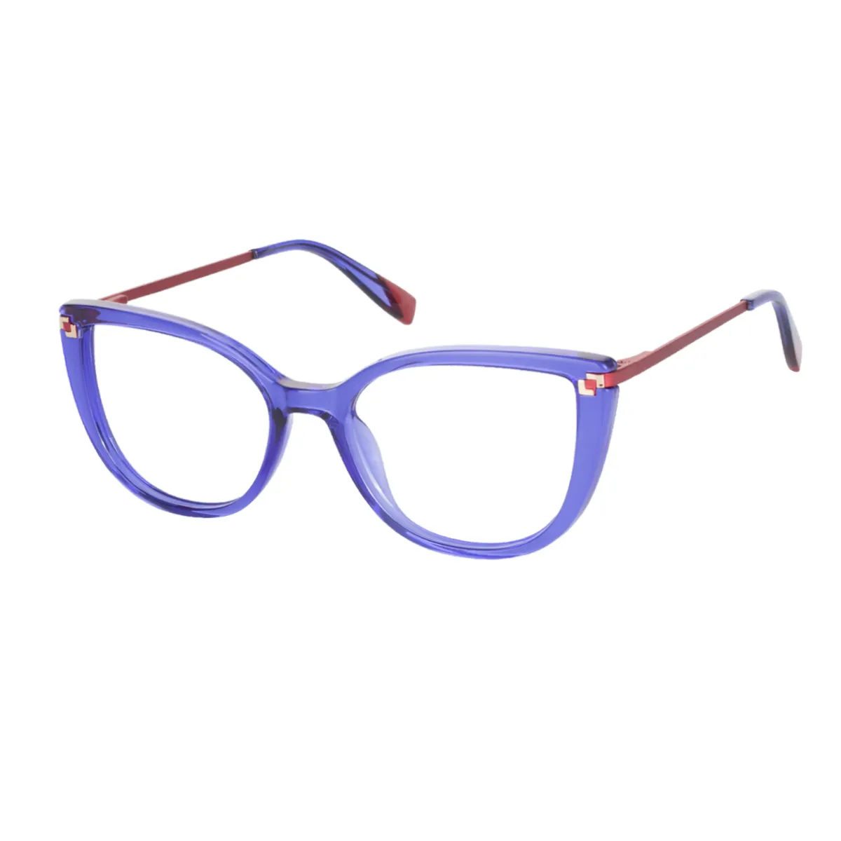Julian - Cat-eye Blue Red Glasses for Women - EFE
