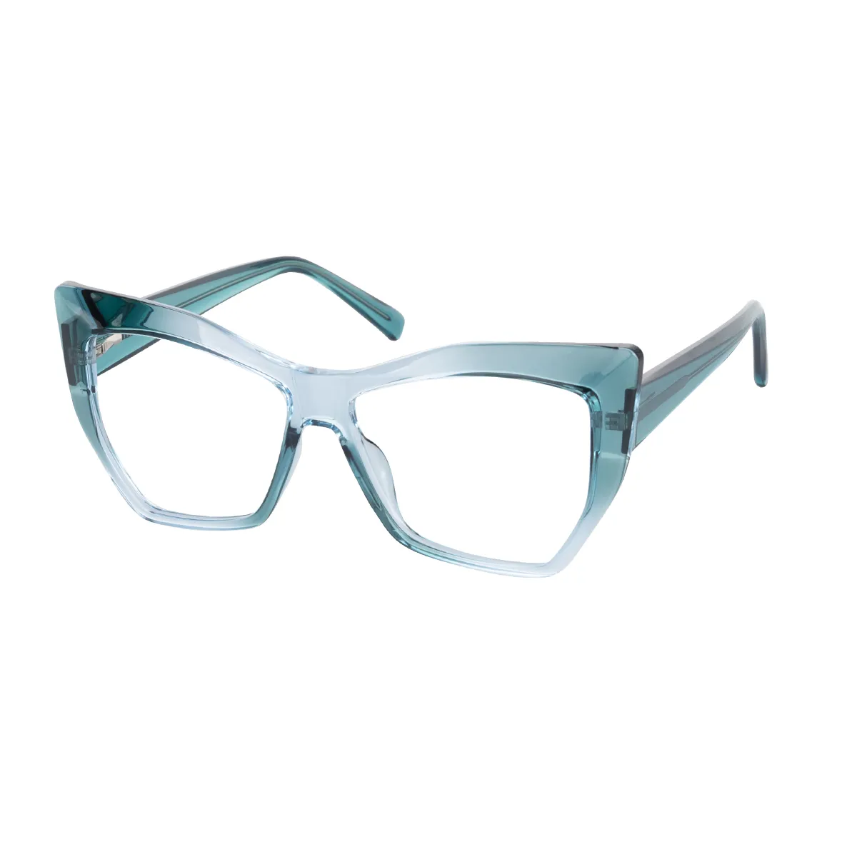Lora - Cat-eye Green Transparent Glasses for Women