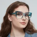 Lora - Cat-eye Green Transparent Glasses for Women