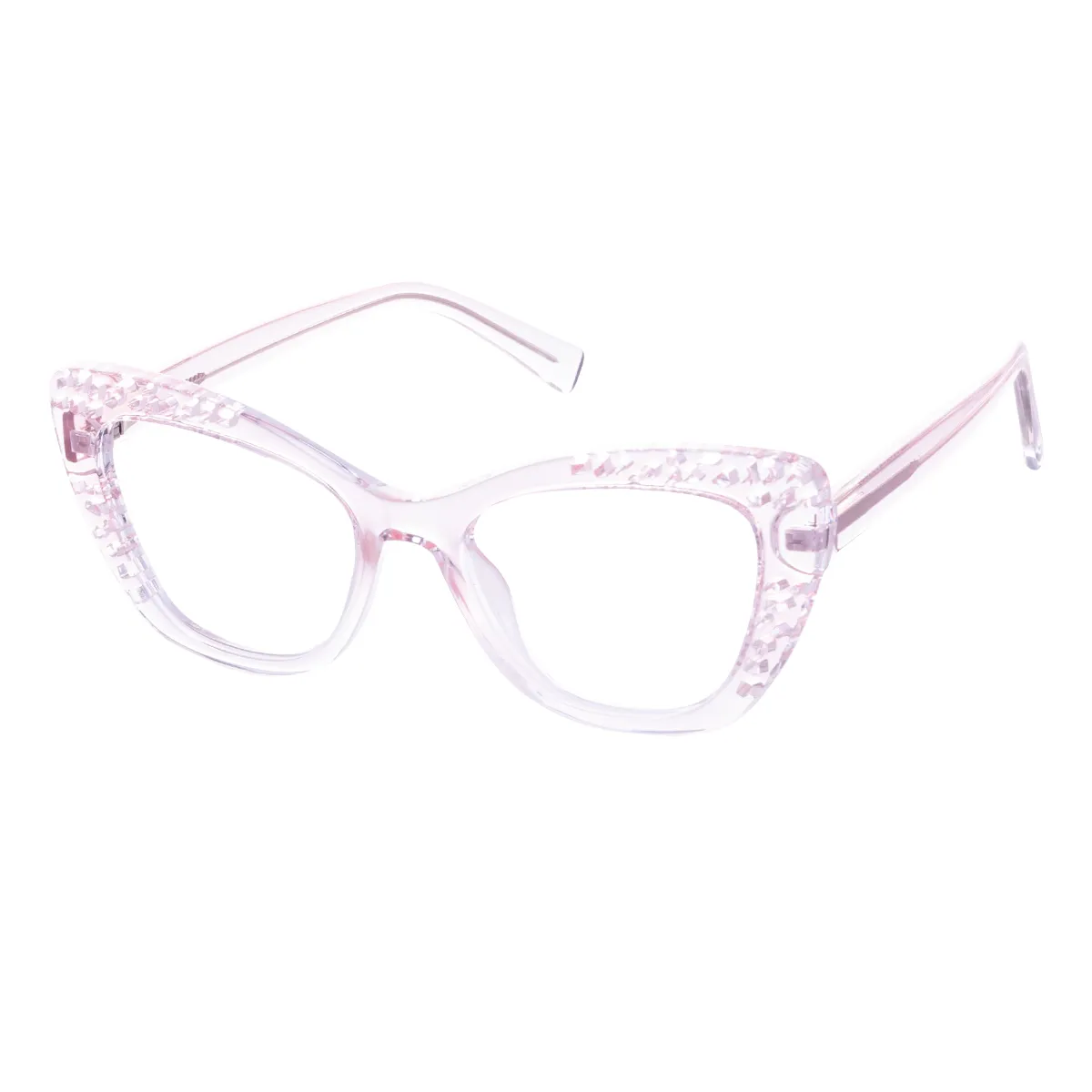 Sum - Cat-eye Translucent-pink Glasses for Women