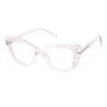 Sum - Cat-eye Translucent-pink Glasses for Women