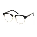 Floyd - Browline Black-Gold Glasses for Men & Women