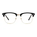 Floyd - Browline Black-Gold Glasses for Men & Women