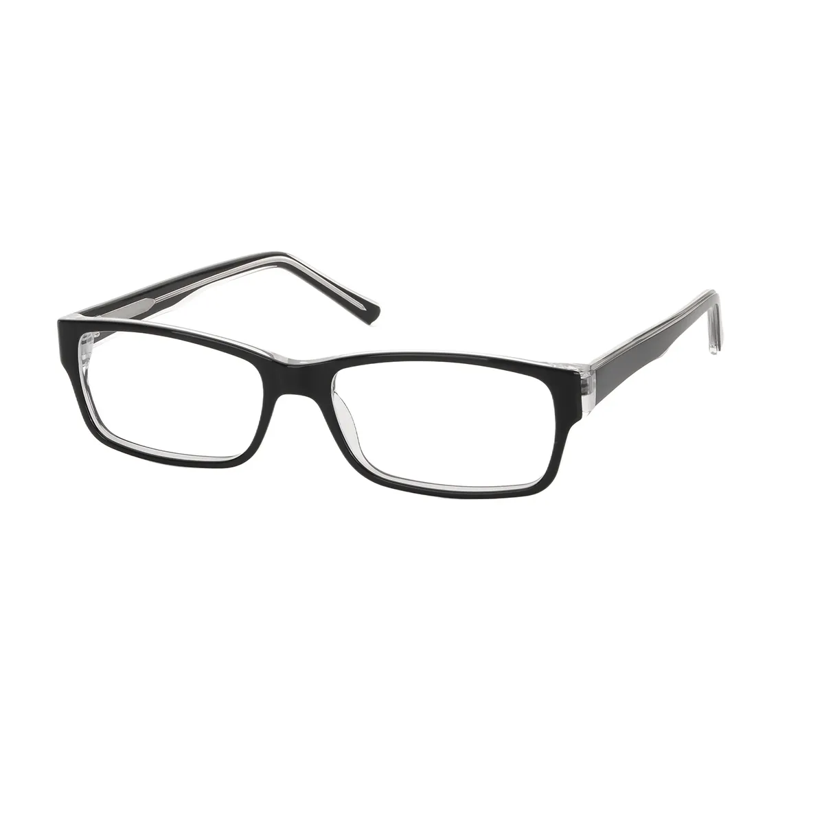 Boston - Rectangle Black Glasses for Men & Women - EFE