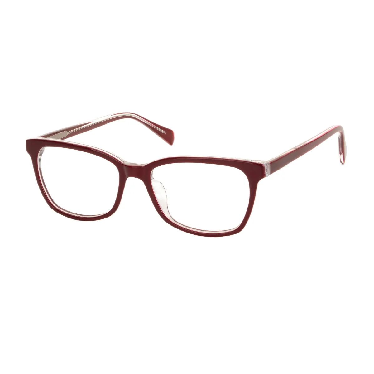 Buke - Rectangle Red Glasses for Men & Women