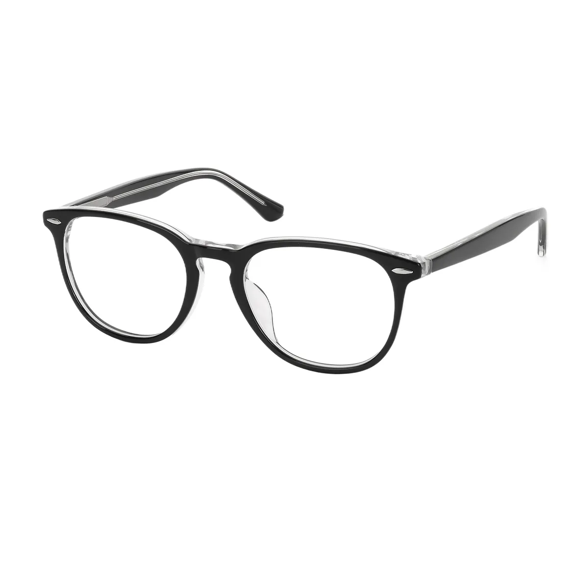 September - Round Black-Translucent Glasses for Men & Women