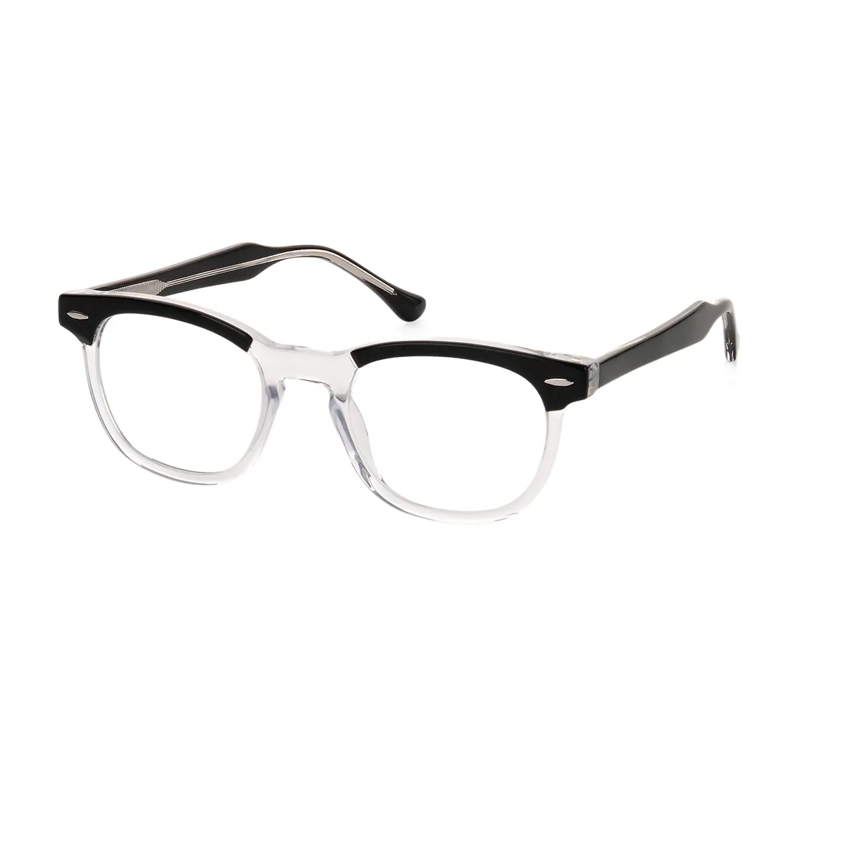 Linga - Square Black-Transparent Glasses for Men & Women