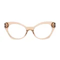Faye - Cat-eye Transparent-Brown Glasses for Women