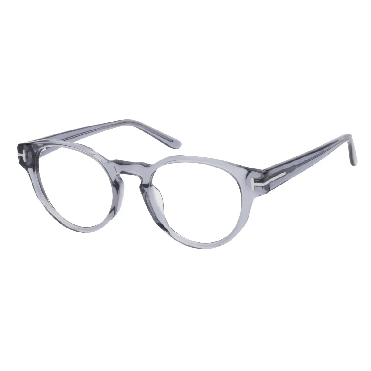 Reina - Round Transparent-Gray Glasses for Women