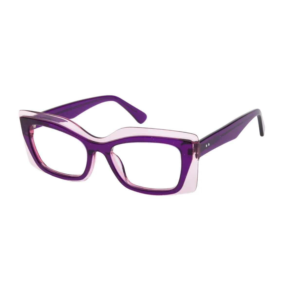Lincoln - Square Purple Glasses for Women