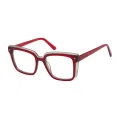 Balfore - Square Red-Gray Glasses for Women