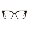 Balfore - Square Dark Green-Brown Glasses for Women