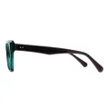 Tegan - Geometric Black-Green Glasses for Women