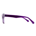 Tegan - Geometric Purple-Transparent Glasses for Women