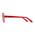 Zelenko - Square Red-Pink Glasses for Women