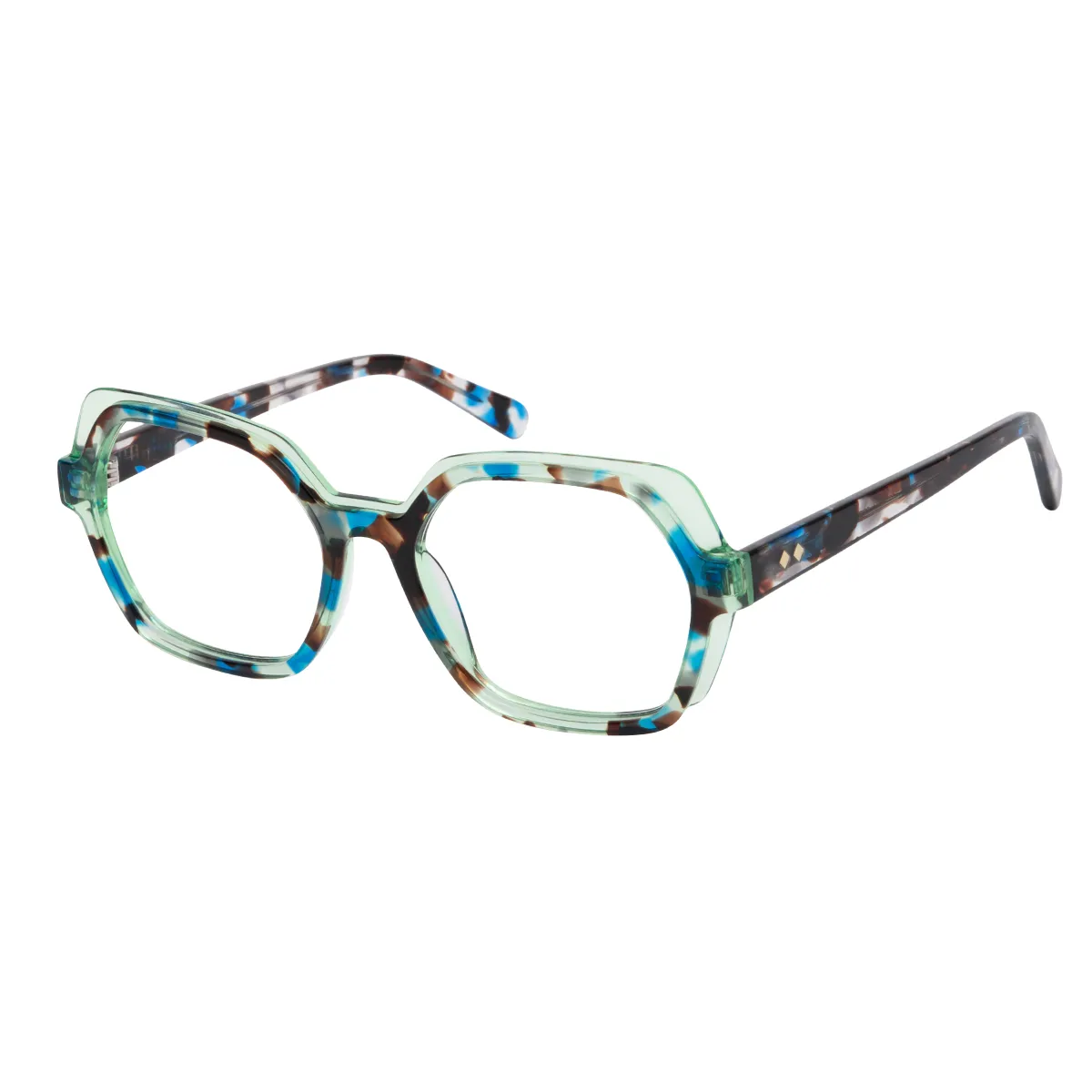 Zelenko - Square Tortoiseshell-Blue Glasses for Women