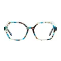 Zelenko - Square Tortoiseshell-Blue Glasses for Women