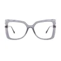 Sophia - Square Purple-Gray Glasses for Women