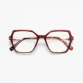 Natasha - Geometric Red-Tortoiseshell Glasses for Women