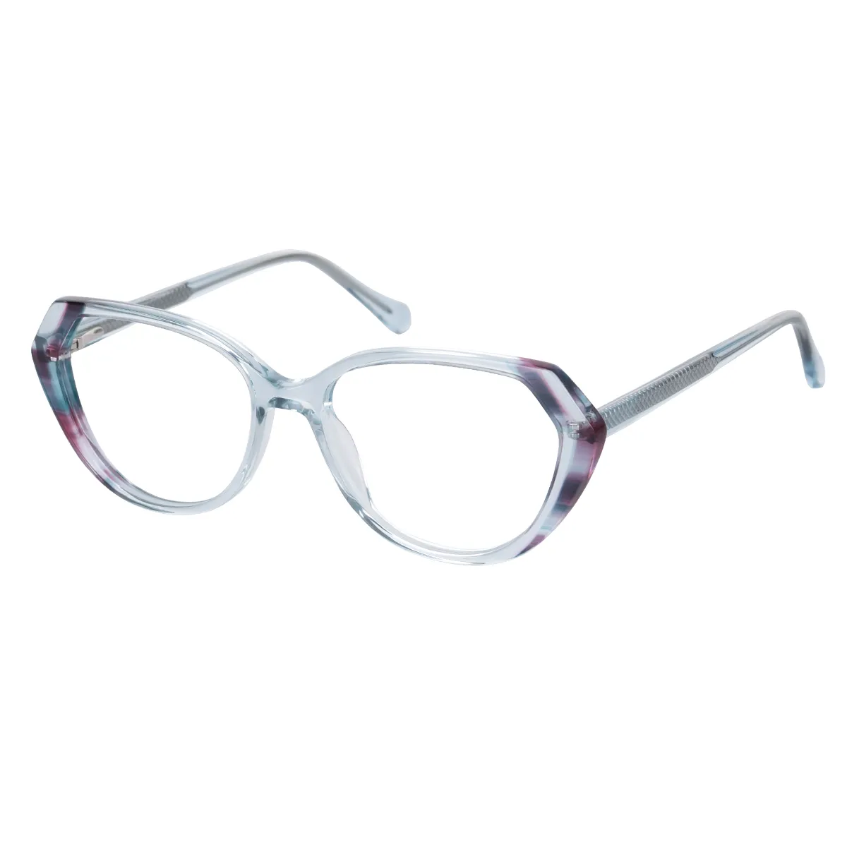 Fashion Geometric Transparent Blue Glasses for Women