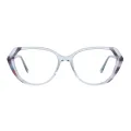 Ice - Geometric Transparent Blue Glasses for Women