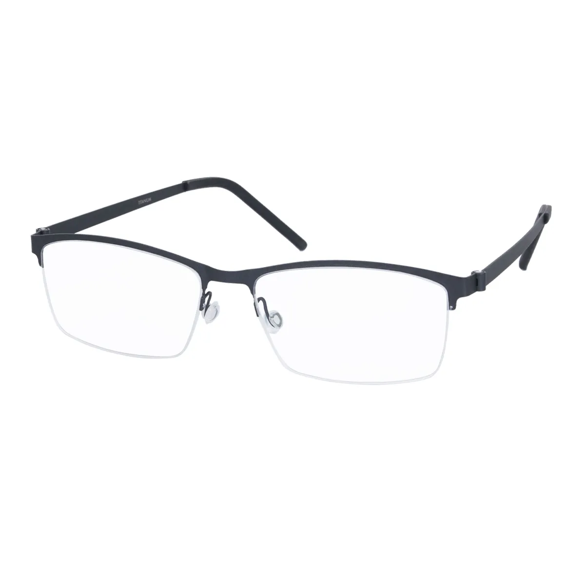 Evan - Half-Rim Black Glasses for Men