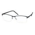 Evan - Half-Rim Black Glasses for Men