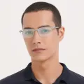 Evan - Half-Rim Silver Glasses for Men