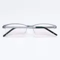 Evan - Half-Rim Silver Glasses for Men