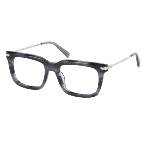 square gray-tortoiseshell eyeglasses