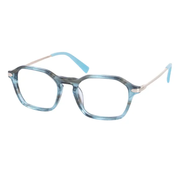 geometric multicolor-blue eyeglasses