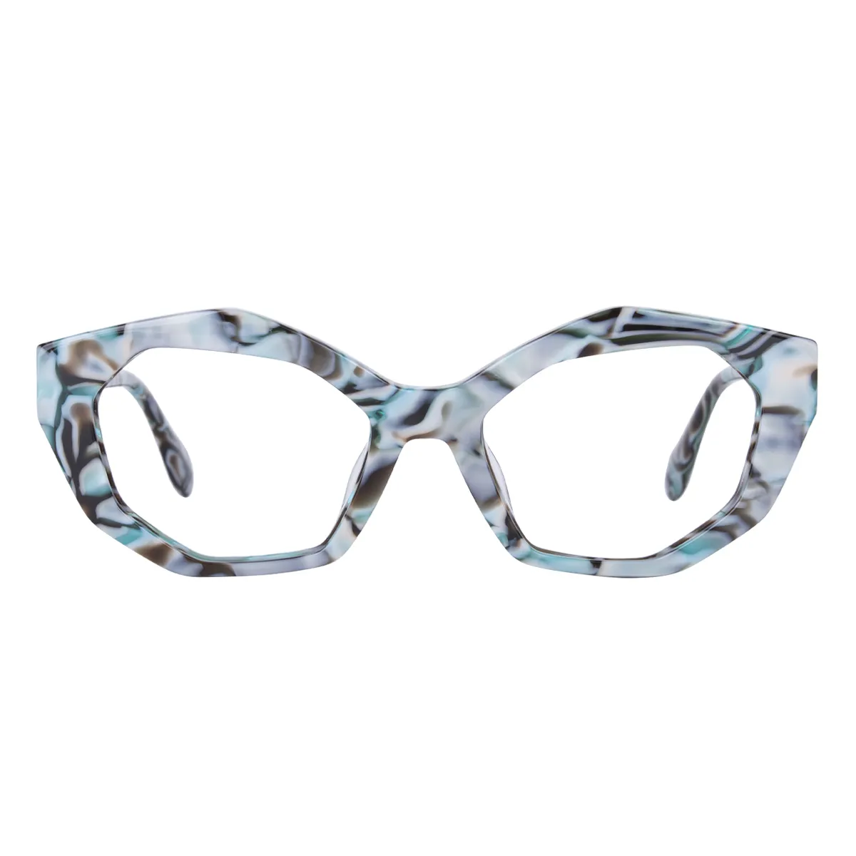 Betina - Geometric Blue Glasses for Women
