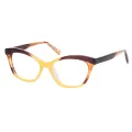 Ariana - Cat-eye Yellow-Brown Glasses for Women