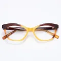 Ariana - Cat-eye Yellow-Brown Glasses for Women