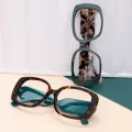 Blues - Square Tortoiseshell-green Glasses for Women