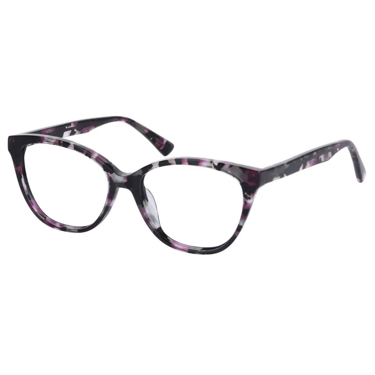 Karry - Cat-eye Purple-Tortoiseshell Glasses for Women