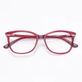 Kimberly - Oval Red Glasses for Women